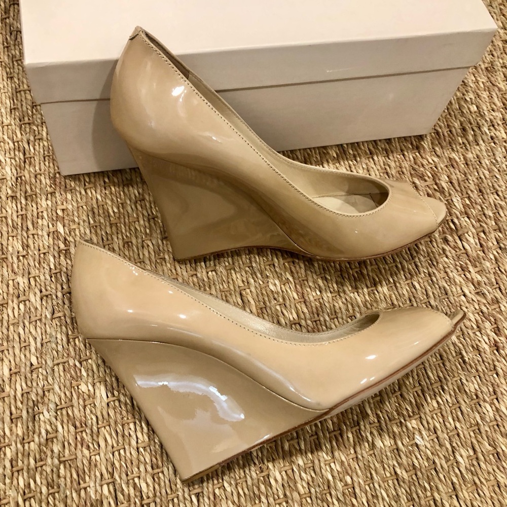 Jimmy Choo Beige Peep-Toe Women's Shoes Style-BELLO